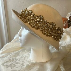 From my private collection Frank Olive vintage hat with pearls.